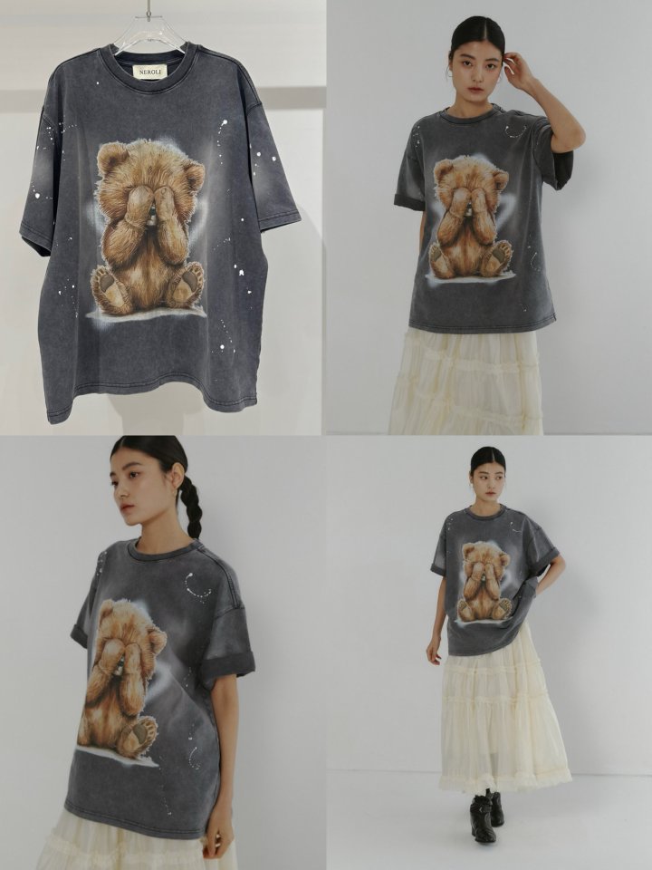 Neroli36 - Korean Women Fashion - #womensfashion - Digital Bear Tee - 2