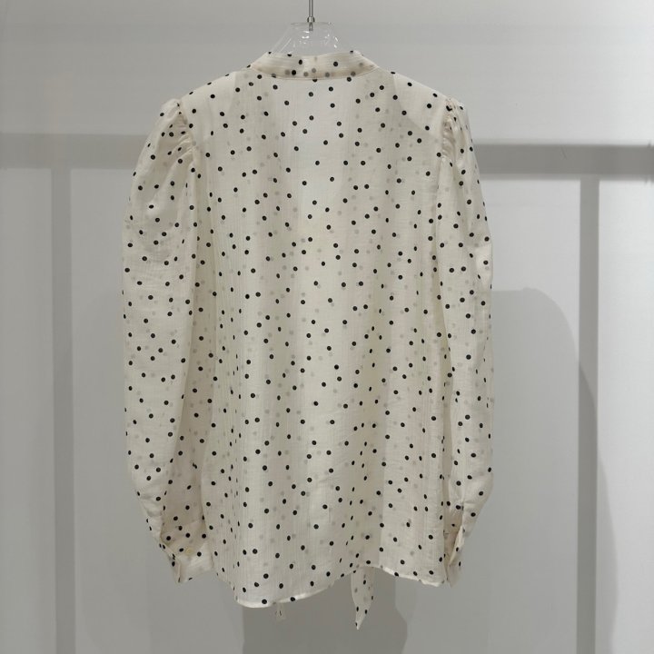 Neroli36 - Korean Women Fashion - #womensfashion - Dot Tie Blouse - 2