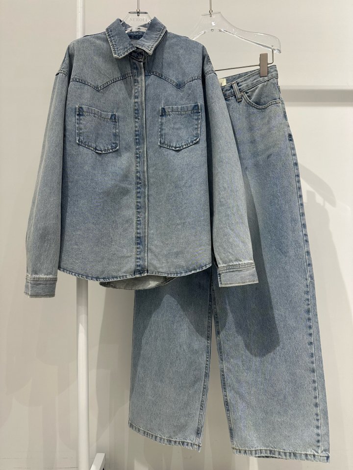 Neroli36 - Korean Women Fashion - #womensfashion - Salt Denim Shirt - 2