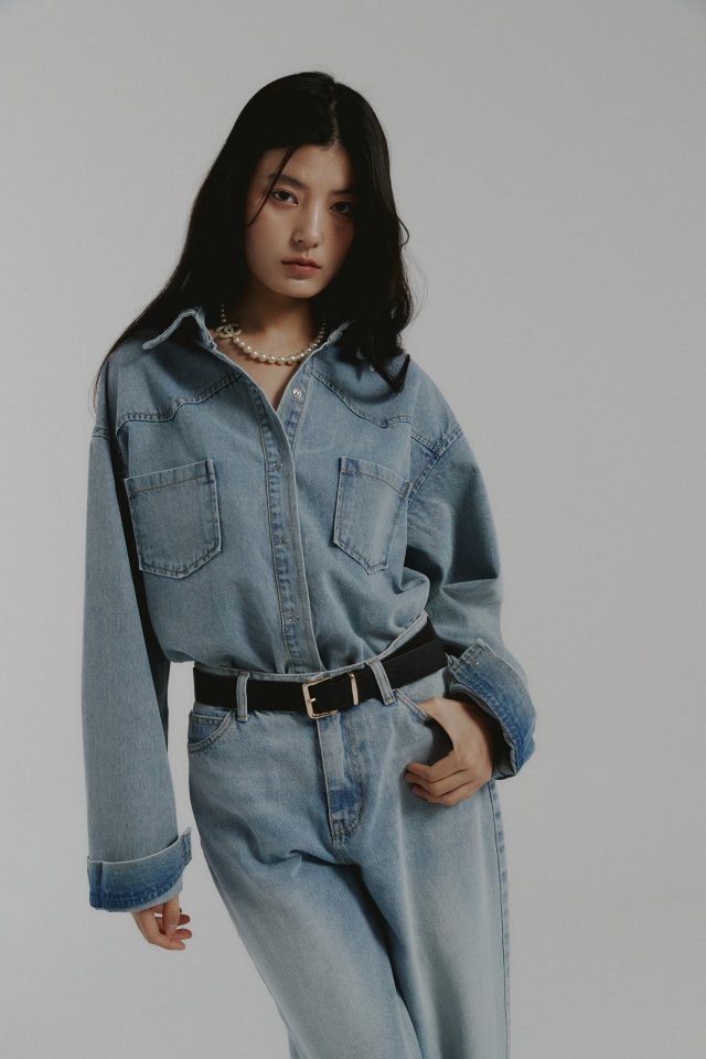Neroli36 - Korean Women Fashion - #womensfashion - Salt Denim Shirt - 6