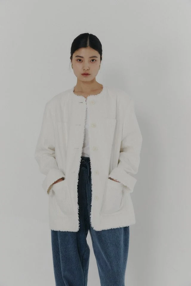 Neroli36 - Korean Women Fashion - #momslook - H Pocket Tweed Jacket - 4