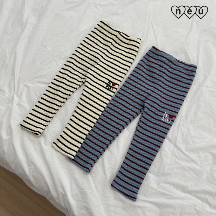 Neu - Korean Children Fashion - #fashionkids - Ribbed Stripe Leggings