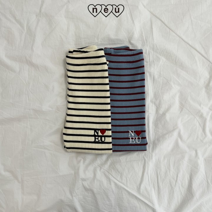 Neu - Korean Children Fashion - #kidsstore - Ribbed Stripe Leggings - 3