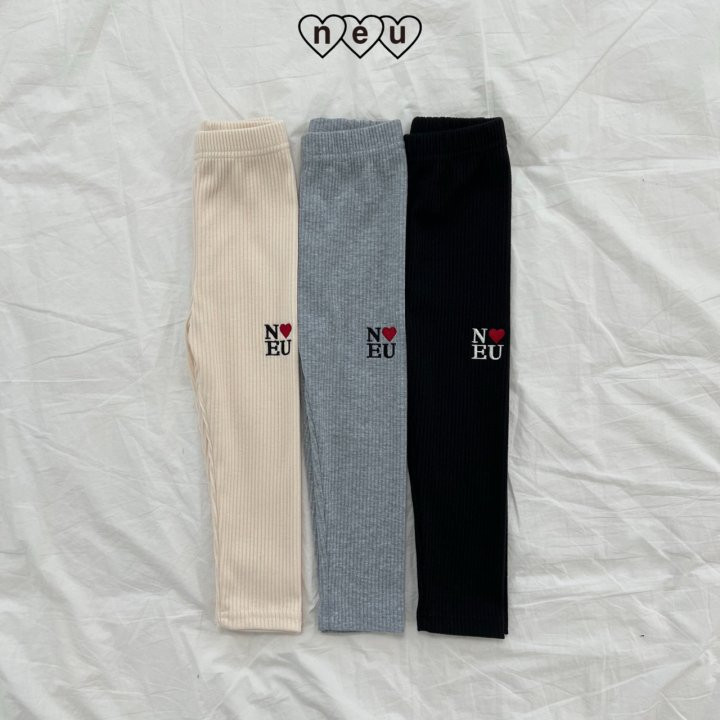 Neu - Korean Children Fashion - #kidsshorts - Ribbed Plain Leggings - 4