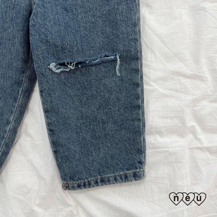 Neu - Korean Children Fashion - #littlefashionista - Ripped Denim Pants - 4