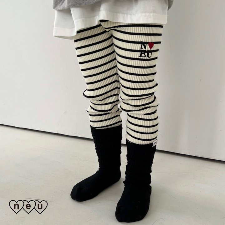 Neu - Korean Children Fashion - #minifashionista - Ribbed Stripe Leggings - 8