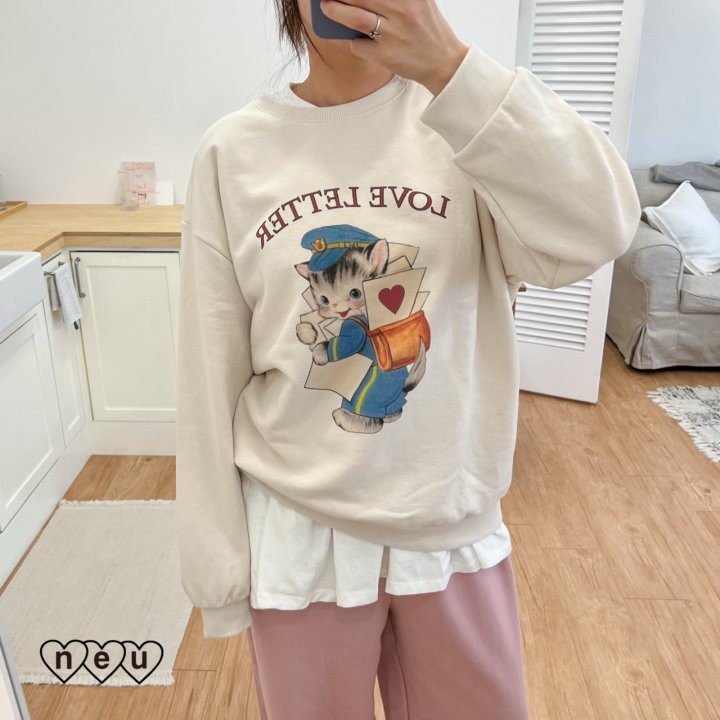 Neu - Korean Women Fashion - #romanticstyle - Love Letter Sweatshirts MOM - 10