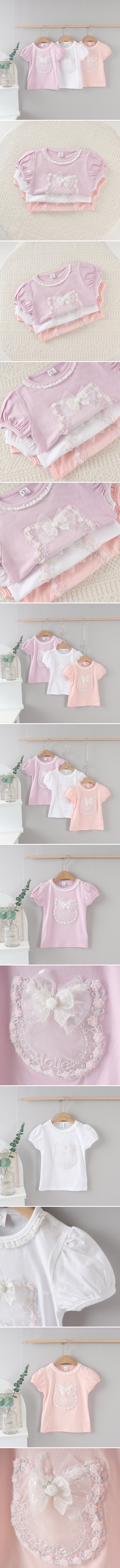 New Pierrot - Korean Children Fashion - #childofig - Hello Cat Short Sleeved Tee