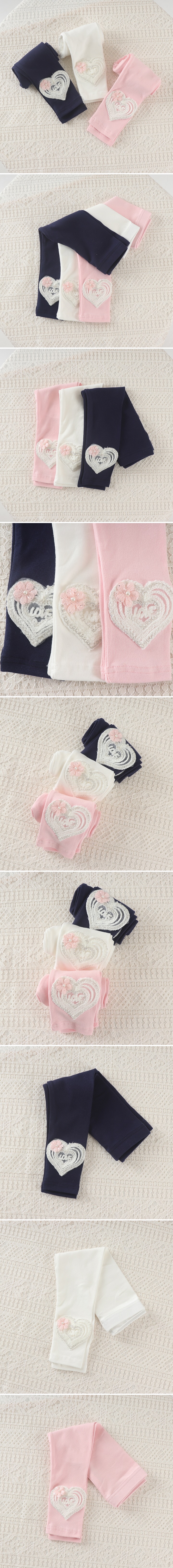 New Pierrot - Korean Children Fashion - #childrensboutique - Flower Heart Leggings
