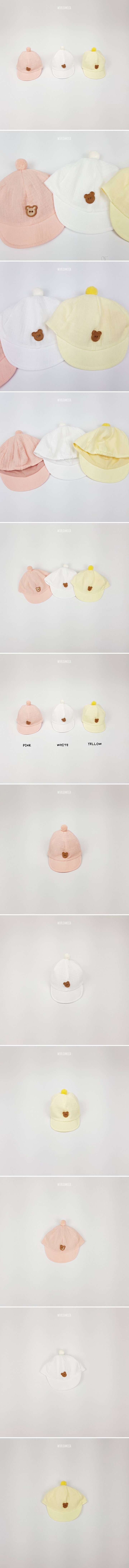 New World - Korean Baby Fashion - #onlinebabyshop - Bebe Pom Pom Bear Button Hat