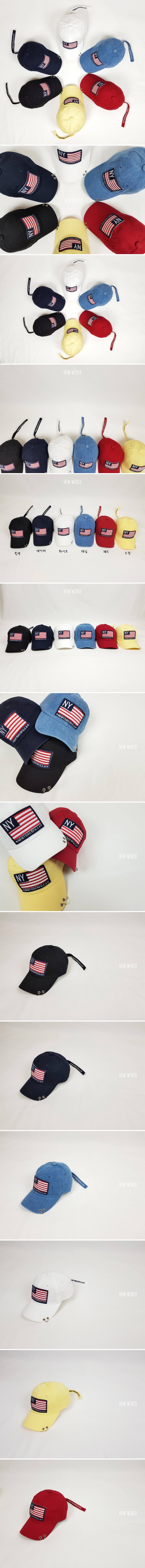 New World - Korean Children Fashion - #prettylittlegirls - Stars Stripes Long Strap Piercing Ball Cap