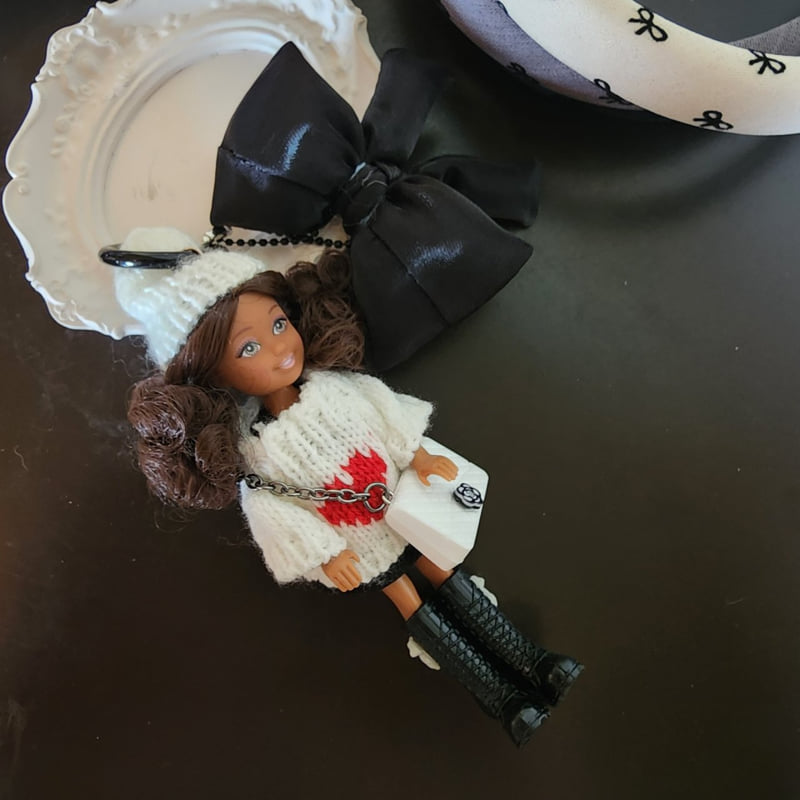 Newerly - Korean Women Fashion - #momslook - White Beanie Doll Keyring - 2