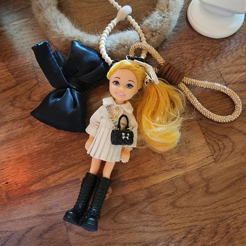 Newerly - Korean Women Fashion - #momslook - Cubic Beige One-piece Doll Keyring