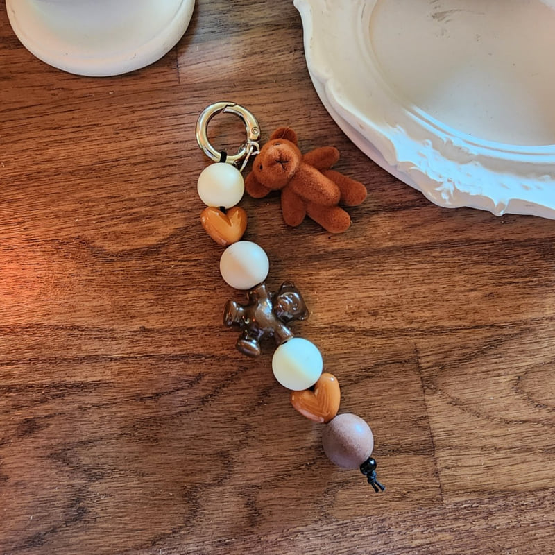 Newerly - Korean Women Fashion - #momslook - Brown Bear Beads Strap - 2