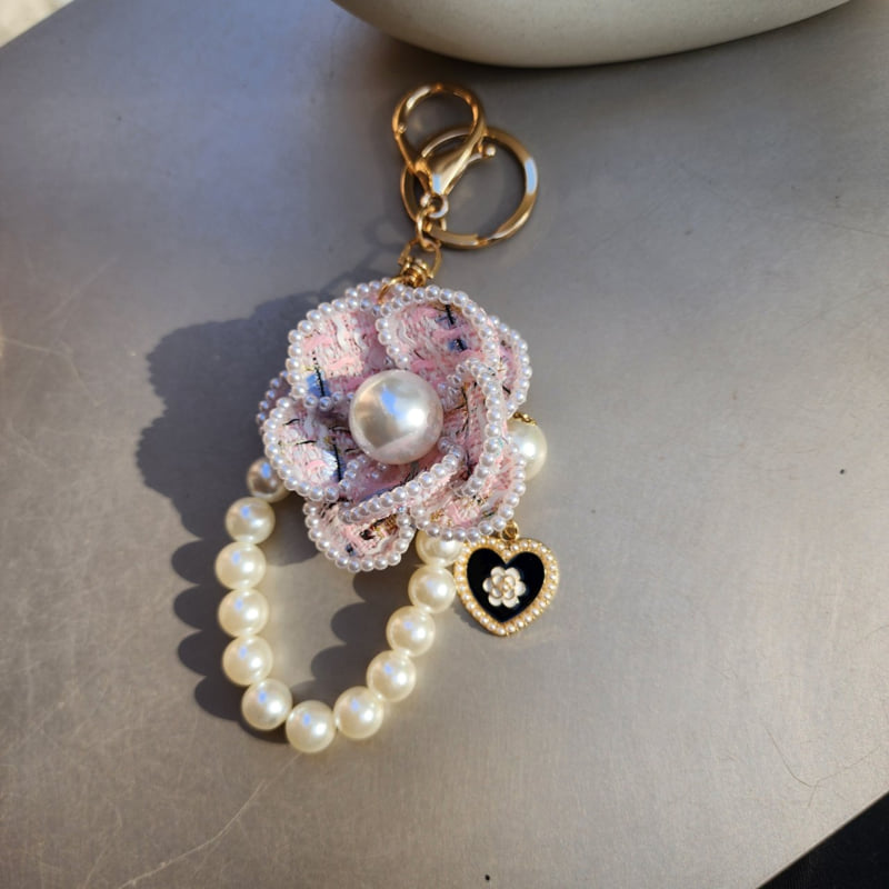 Newerly - Korean Women Fashion - #momslook - Tweed Corsage Ribbon Keyring - 2