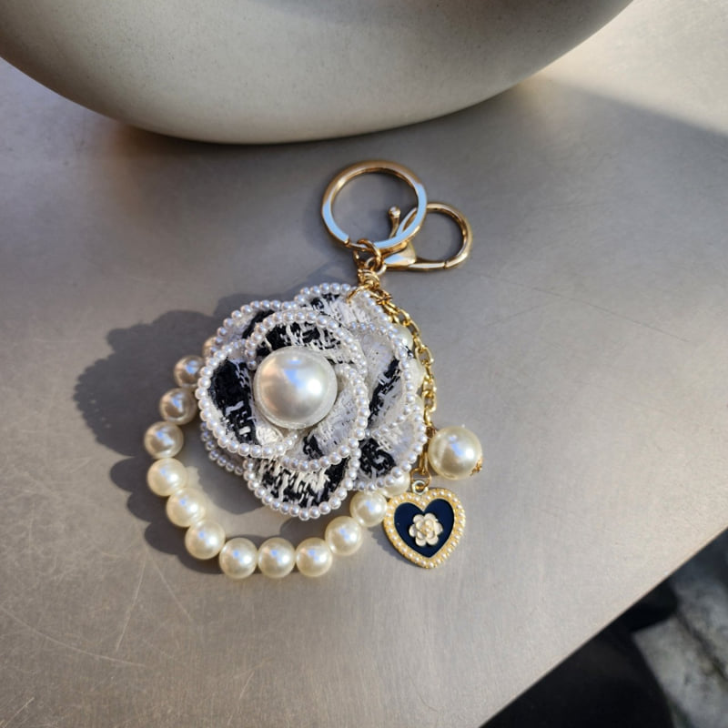 Newerly - Korean Women Fashion - #momslook - Tweed Corsage Ribbon Keyring - 3