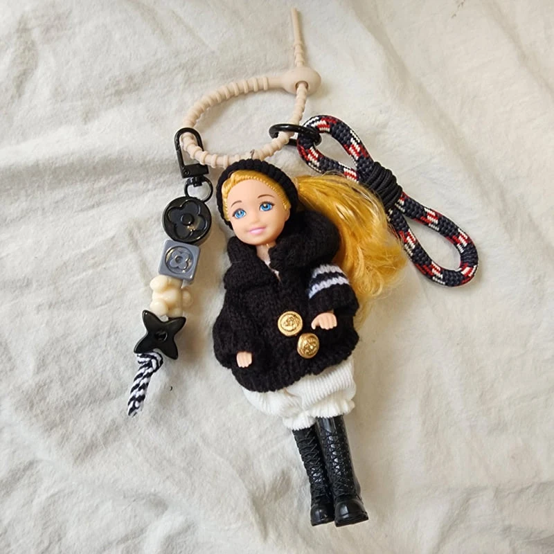 Newerly - Korean Women Fashion - #restrostyle - Hood Knit Boots Mimi Keyring - 3