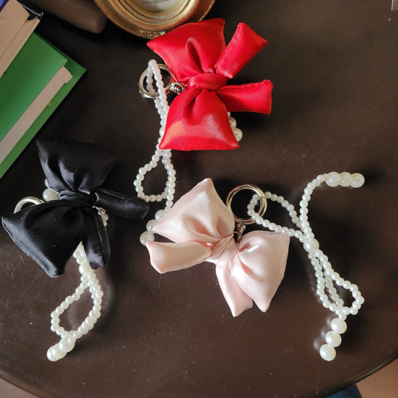 Newerly - Korean Women Fashion - #romanticstyle - Ribbon Padding Keyring - 5