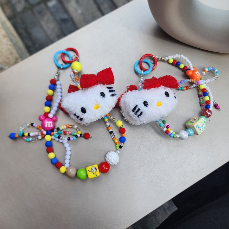 Newerly - Korean Women Fashion - #vintageinspired - Cat Beads Keyring - 2