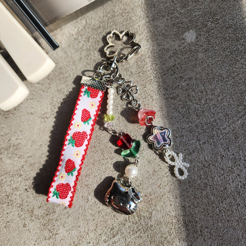 Newerly - Korean Women Fashion - #womensfashion - Silver Heart Mini Keyring Strap