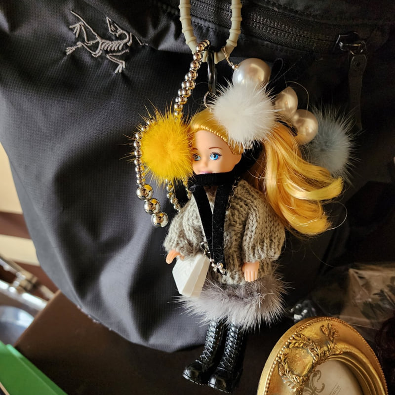 Newerly - Korean Women Fashion - #womensfashion - Knit Ball Blonde Doll Keyring - 3