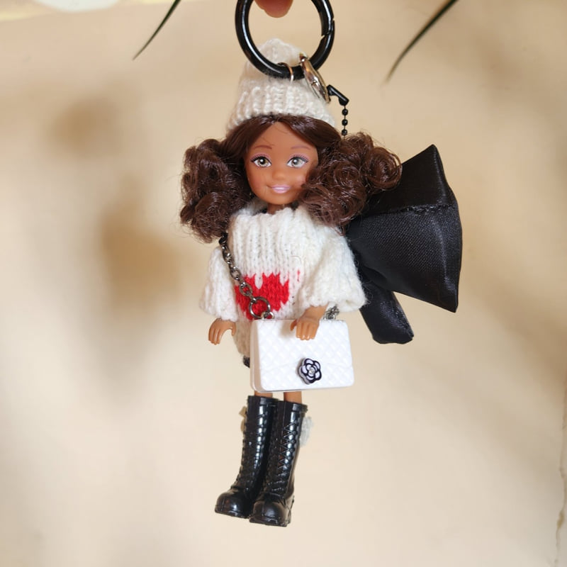 Newerly - Korean Women Fashion - #womensfashion - White Beanie Doll Keyring