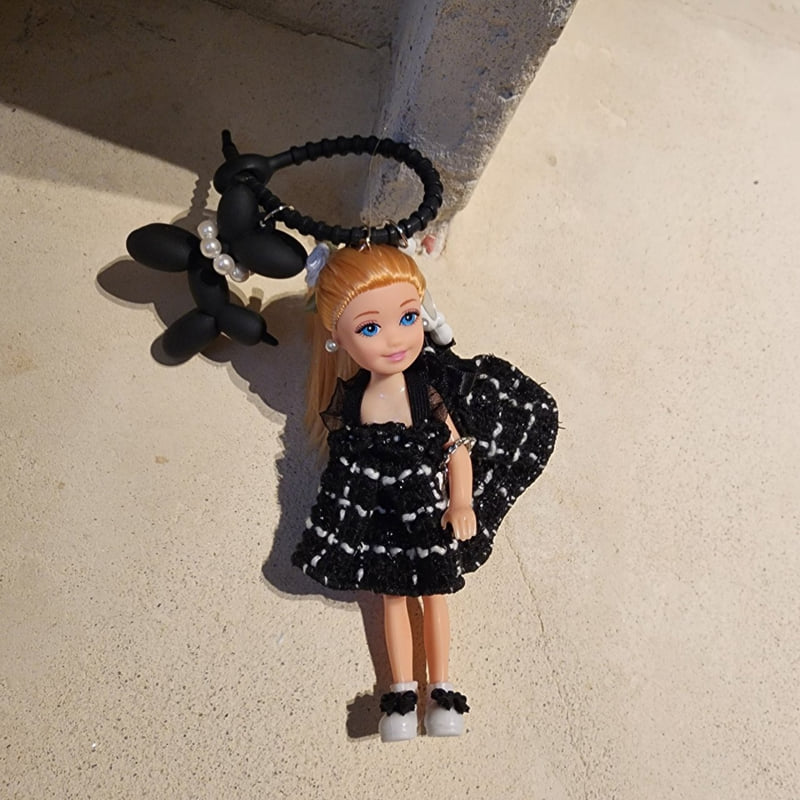 Newerly - Korean Women Fashion - #womensfashion - Tweed One-piece Doll Keyring - 3