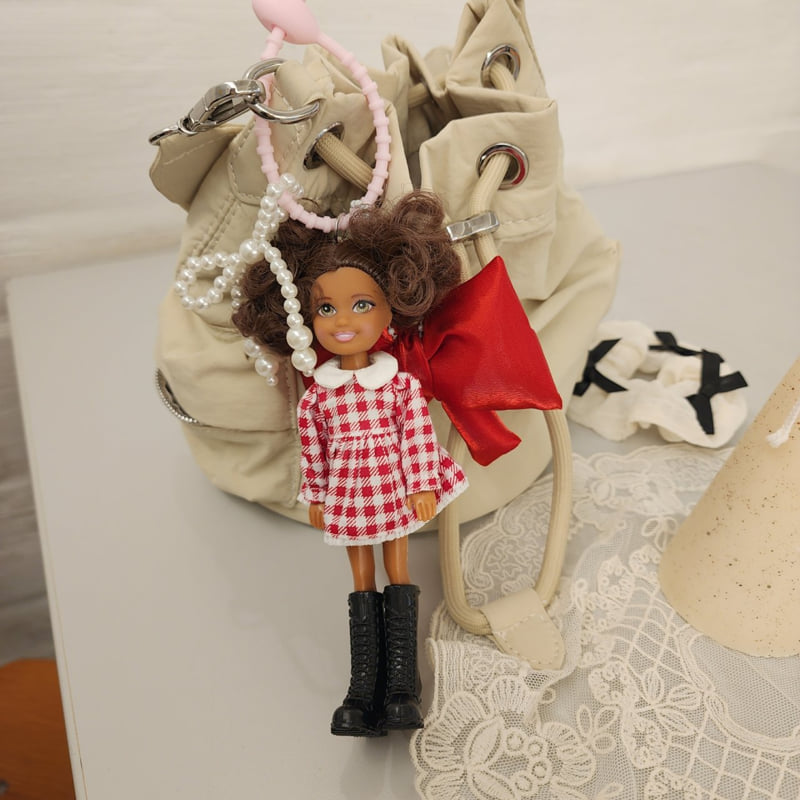 Newerly - Korean Women Fashion - #womensfashion - Red Ribbon Dool Keyring