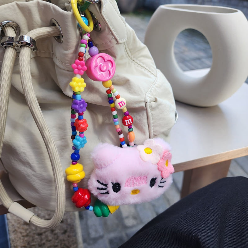 Newerly - Korean Women Fashion - #womensfashion - Rainbow Beads Cat Strap - 2