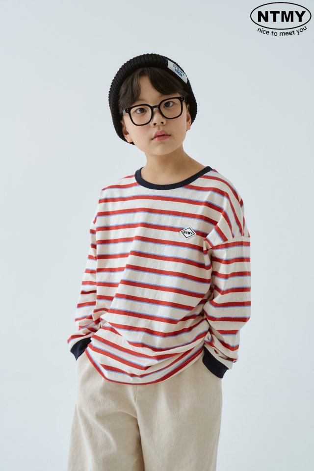 Nice To Meet You - Korean Children Fashion - #childofig - NT Mark Stripe Tee