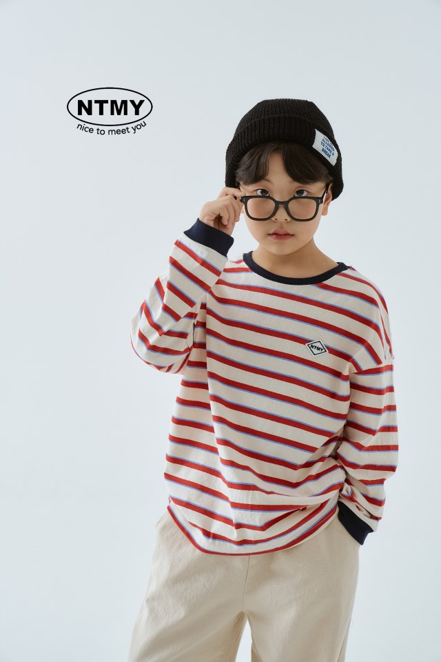Nice To Meet You - Korean Children Fashion - #fashionkids - NT Mark Stripe Tee - 6