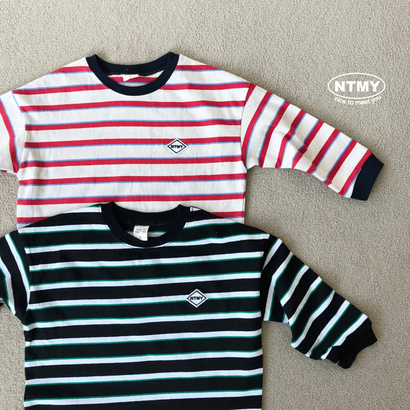 Nice To Meet You - Korean Children Fashion - #magicofchildhood - NT Mark Stripe Tee - 12