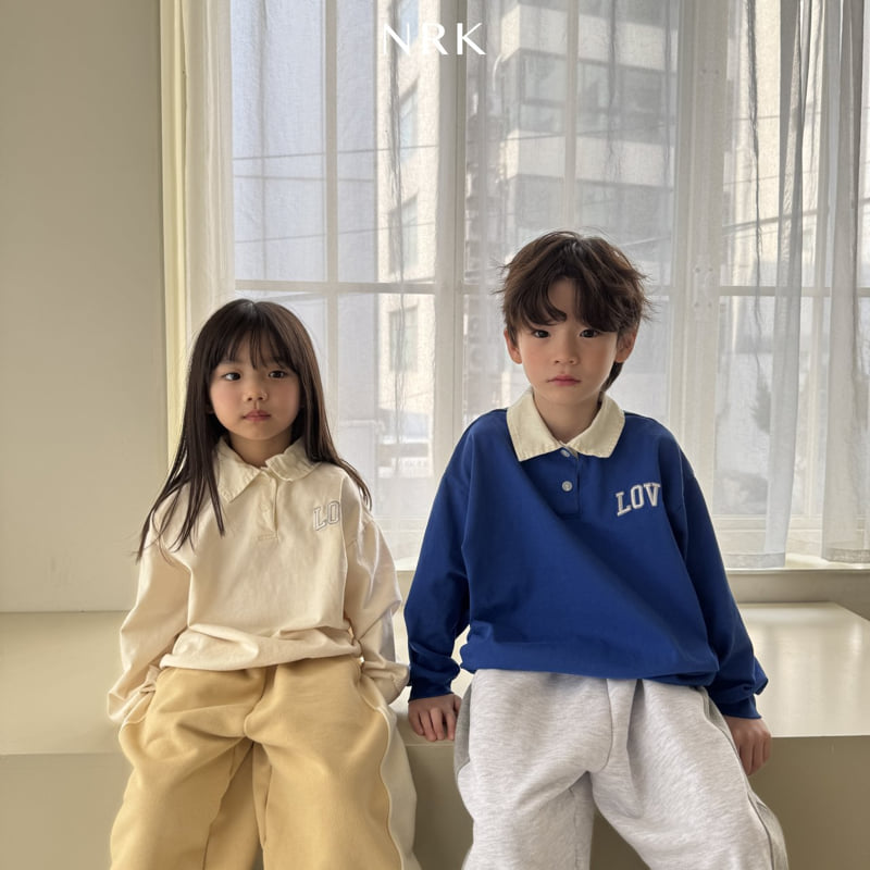 Nrk - Korean Children Fashion - #childofig - Love Collar Top Bottom Set - 8
