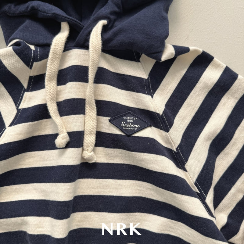Nrk - Korean Children Fashion - #discoveringself - Stripe Hood Top Bottom Set - 2