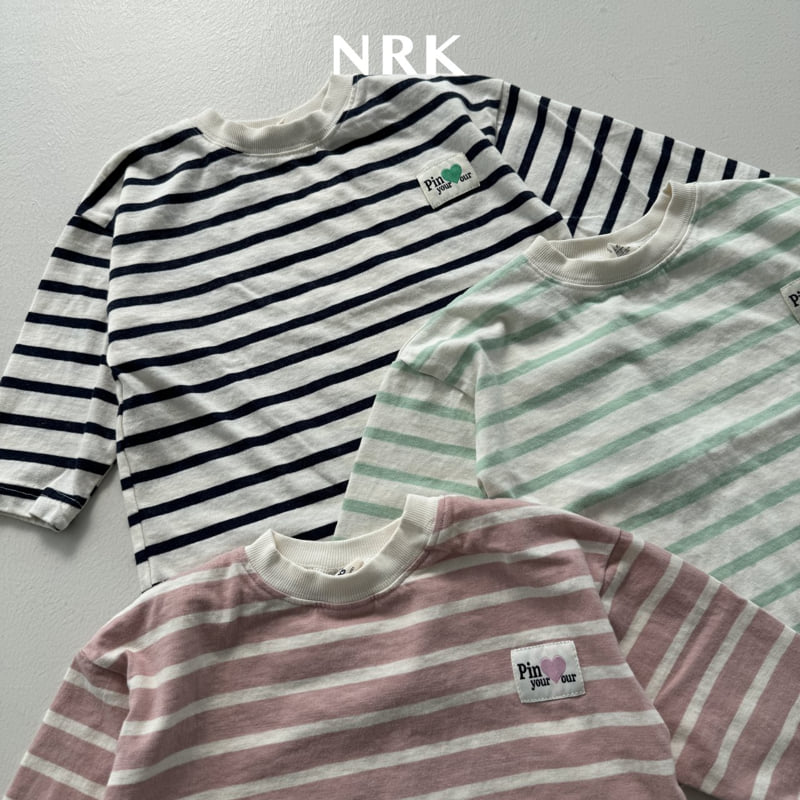 Nrk - Korean Children Fashion - #littlefashionista - Heart Stripe Tee - 5