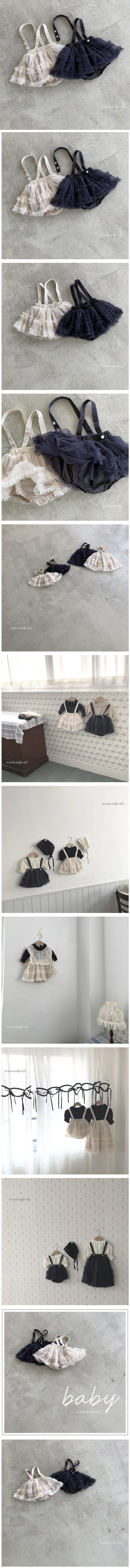Nunubiel - Korean Baby Fashion - #onlinebabyboutique - Bebe Frill Mesh Romper