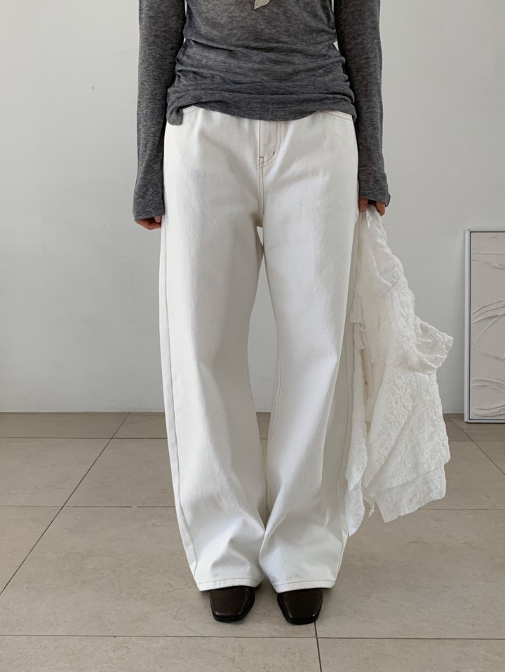 Nutplan - Korean Women Fashion - #momslook - Row Denim Pants - 3