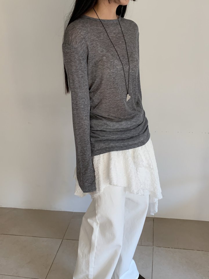 Nutplan - Korean Women Fashion - #momslook - Twis Long Tee - 3