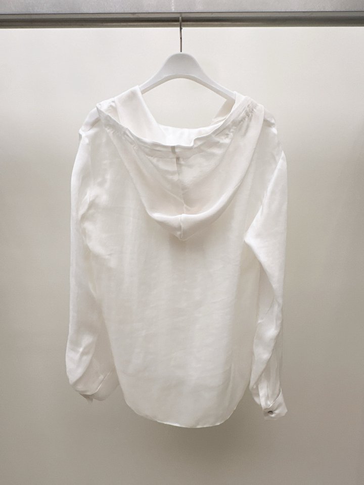 Nutplan - Korean Women Fashion - #thatsdarling - Silk Hood Blouse - 3