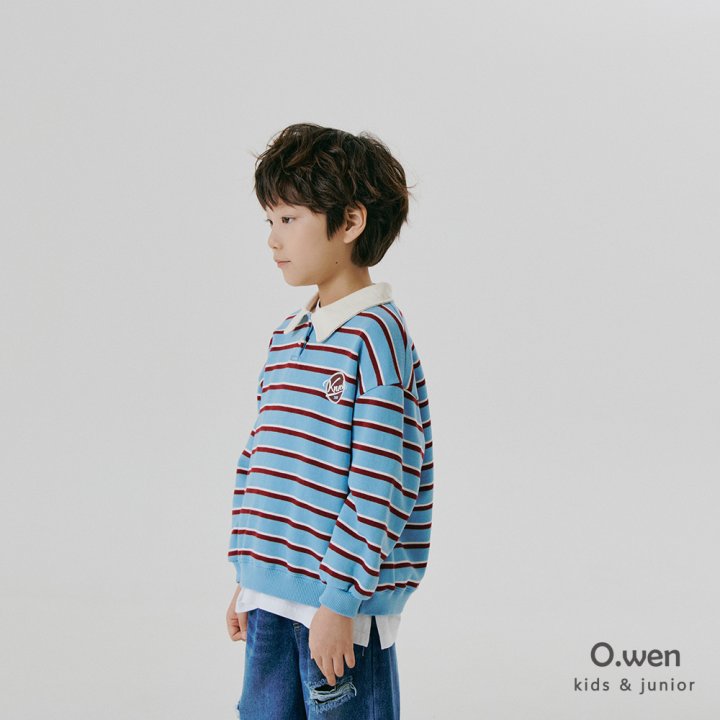 O Wen - Korean Children Fashion - #Kfashion4kids - Striped Collar Sweatshirts - 6