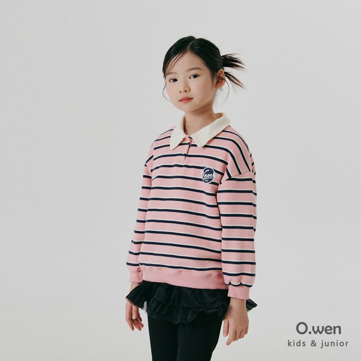O Wen - Korean Children Fashion - #childofig - Striped Collar Sweatshirts - 11