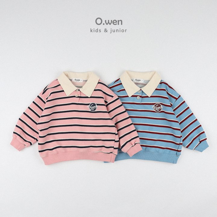 O Wen - Korean Children Fashion - #childofig - Striped Collar Sweatshirts - 12