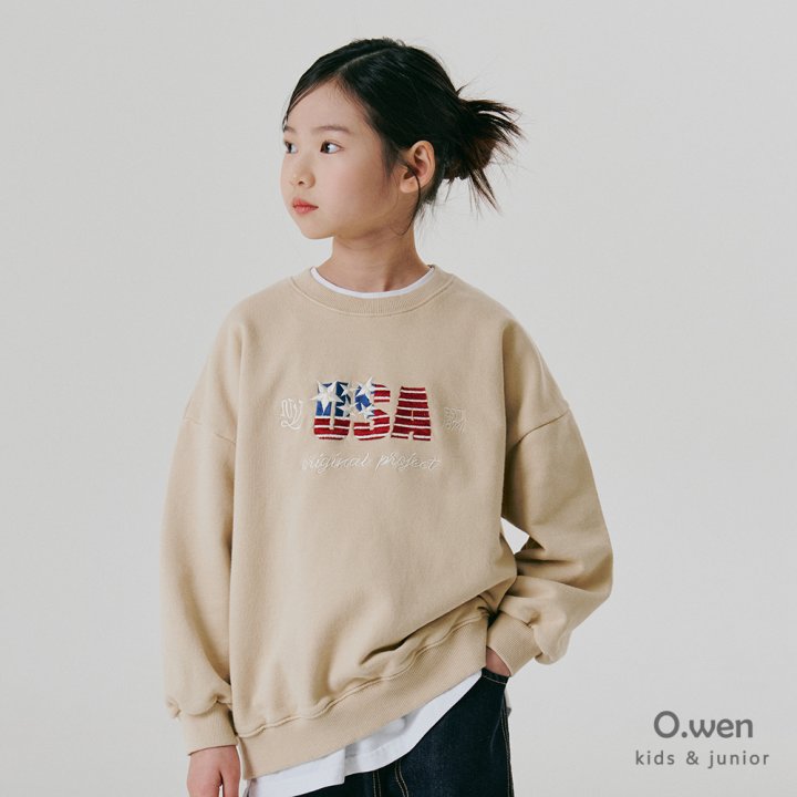 O Wen - Korean Children Fashion - #kidsshorts - USA Embroidery Sweatshirts