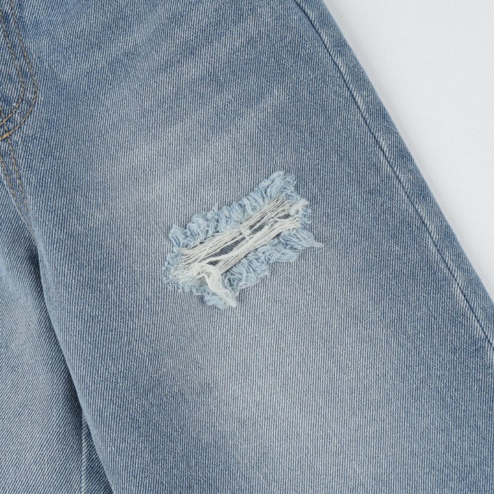O Wen - Korean Children Fashion - #kidsstore - Damage Washed Denim Pants - 8