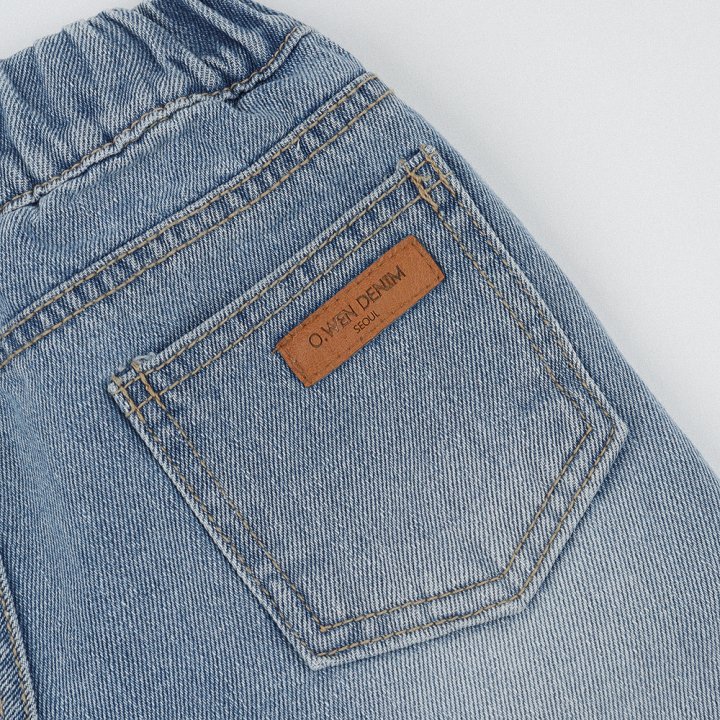 O Wen - Korean Children Fashion - #kidzfashiontrend - Damage Washed Denim Pants - 9