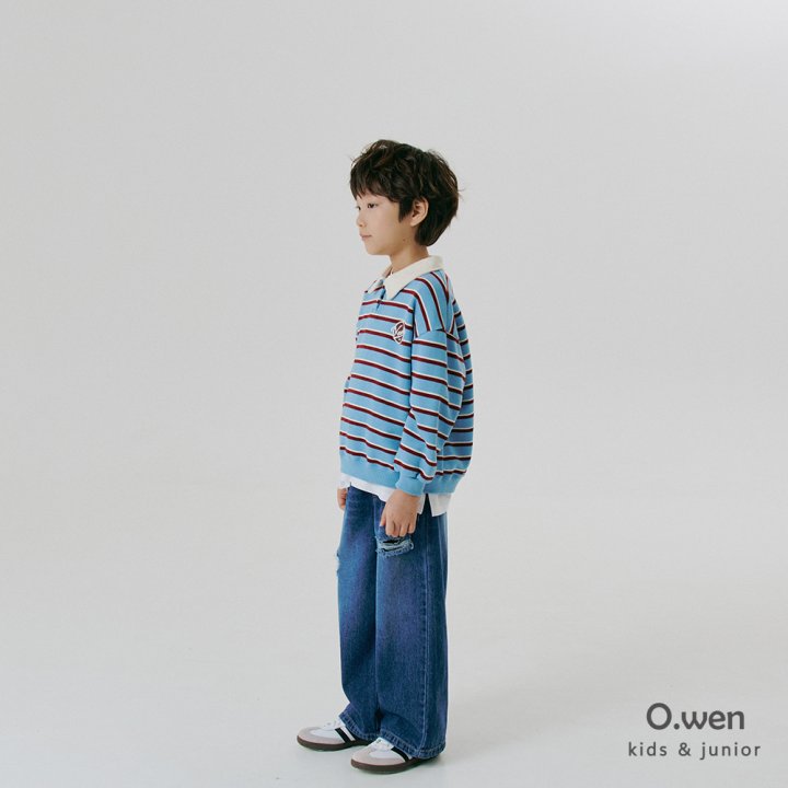 O Wen - Korean Children Fashion - #littlefashionista - Striped Collar Sweatshirts - 7
