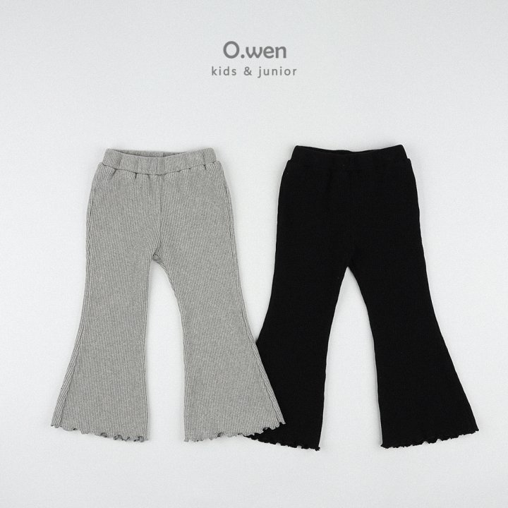 O Wen - Korean Children Fashion - #littlefashionista - Ribbed Bootcut Leggings Pants - 12