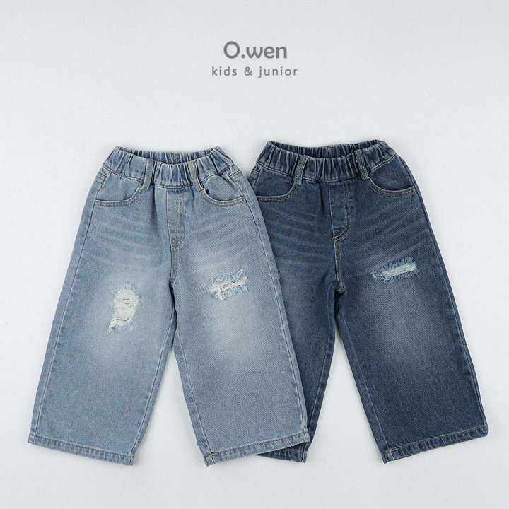 O Wen - Korean Children Fashion - #magicofchildhood - Damage Washed Denim Pants - 12