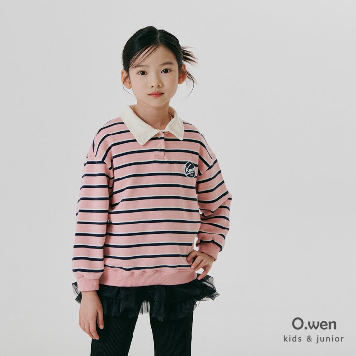 O Wen - Korean Children Fashion - #minifashionista - Striped Collar Sweatshirts - 9