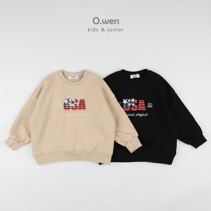 O Wen - Korean Women Fashion - #momslook - USA Embroidery Sweatshirts Adult